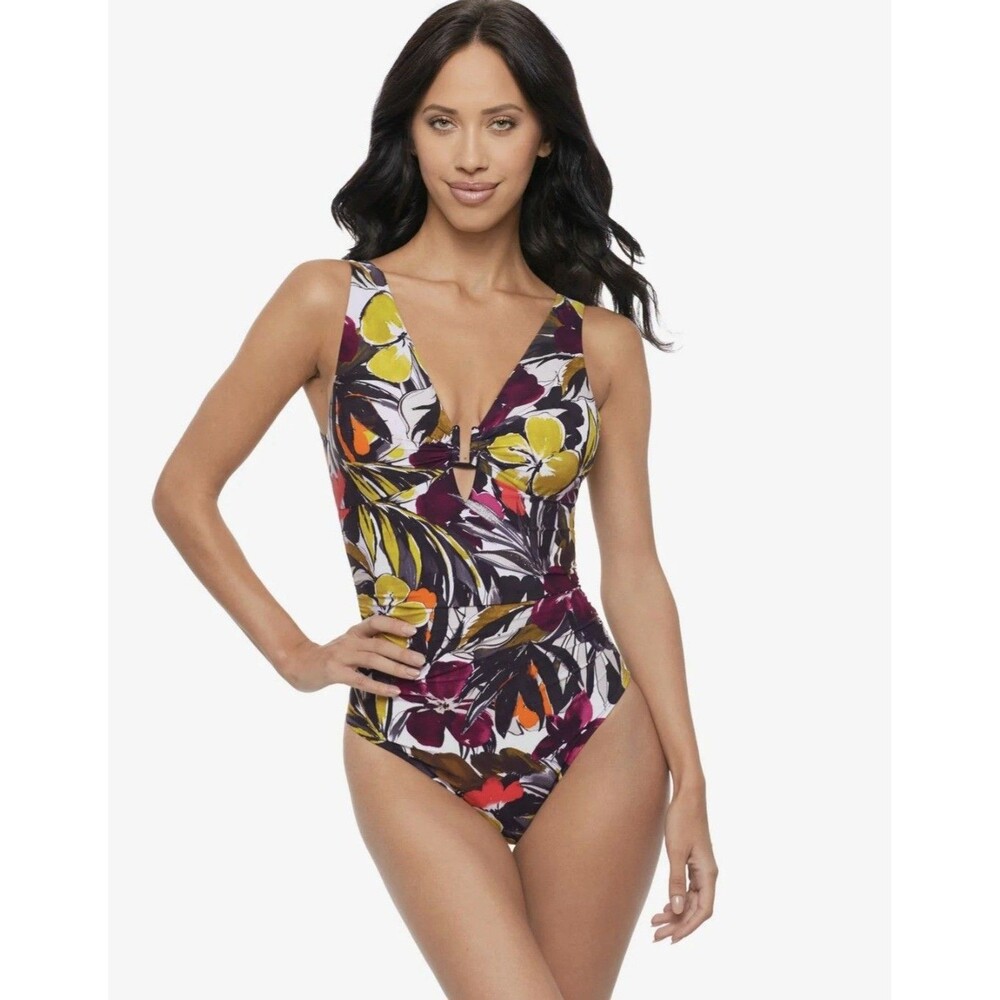 Magicsuit Hot House Kristi Size 8 One Piece Swimsuit Tummy Control Multi NWT